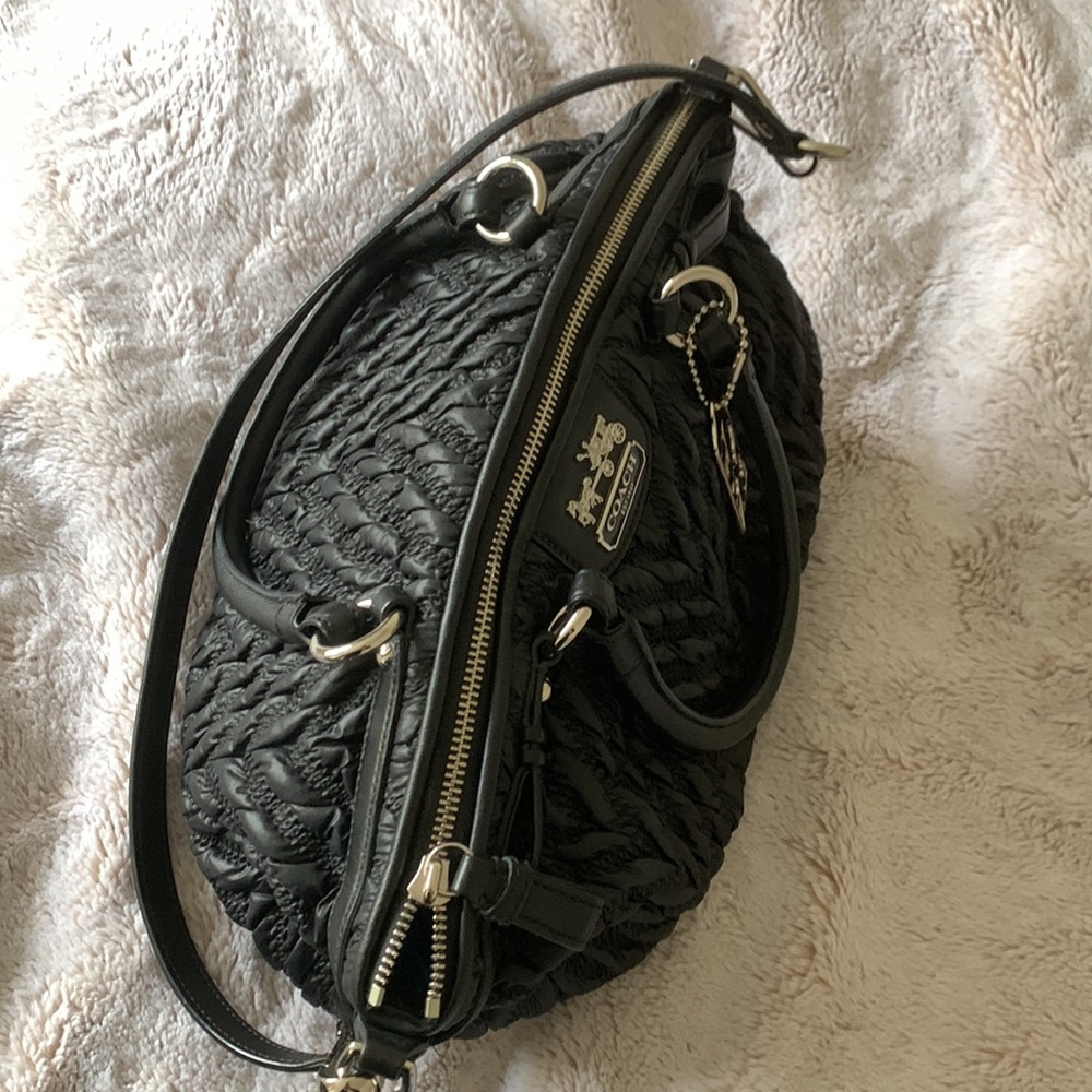 Coach Quilted Chevron Sophia Madison Nylon Satchel - Picture 12 of 15